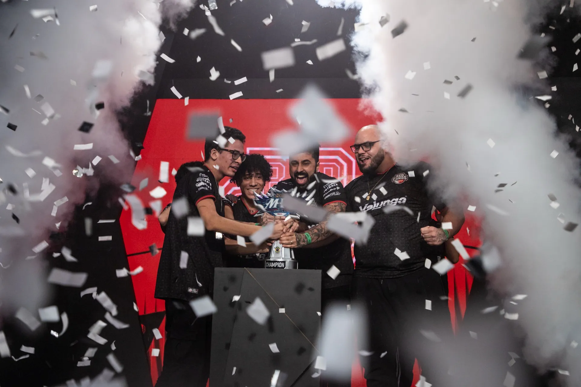 MPL Brazil champions celebrating under confetti
