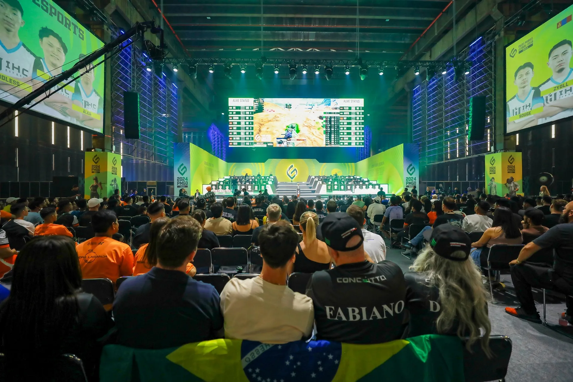 PUBG Mobile arena crowd waving the Brazil flag